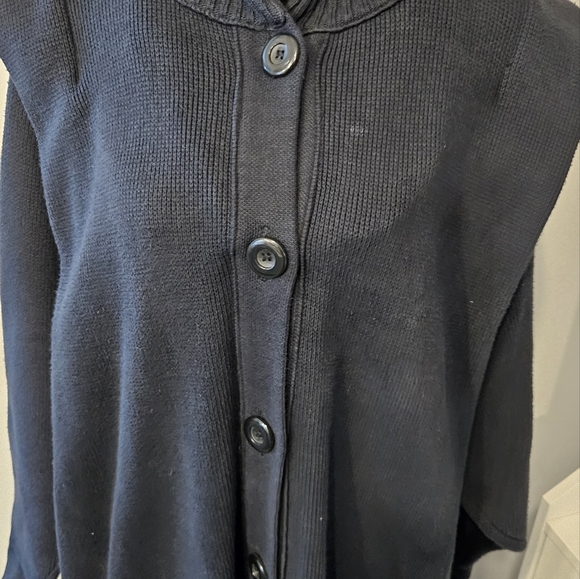 Divine Knits Canada Long Cardigan Sweater Jacket Size Large Navy Blue Rare find - Picture 10 of 10